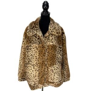 Urban Republic Jaguar Print Faux Fur Jacket NWT - Women's Size XL